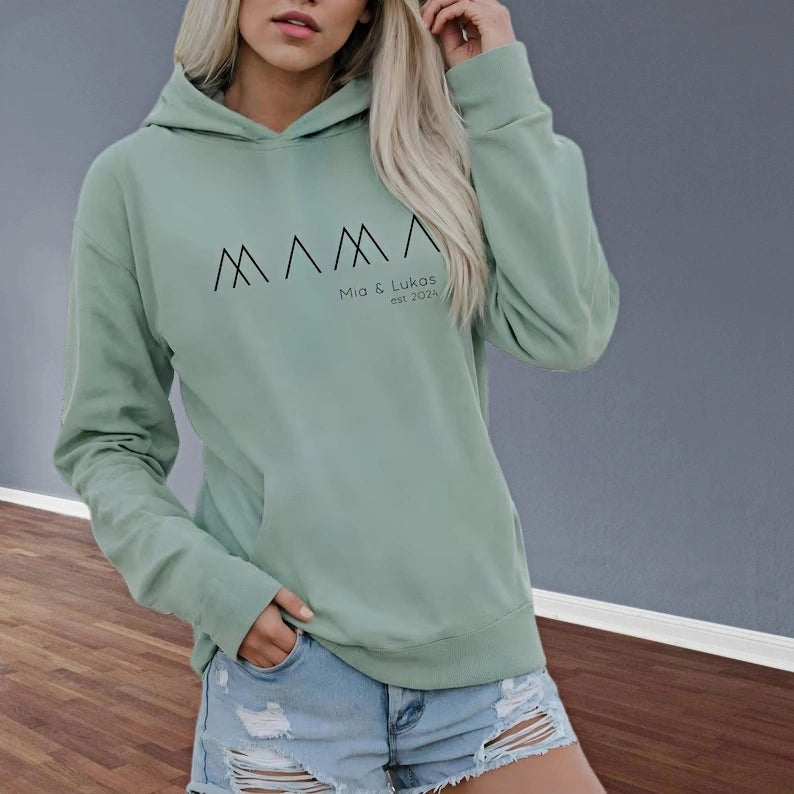Unique Custom Sweatshirts: Embroidered Mama Hoodie with Name & Year