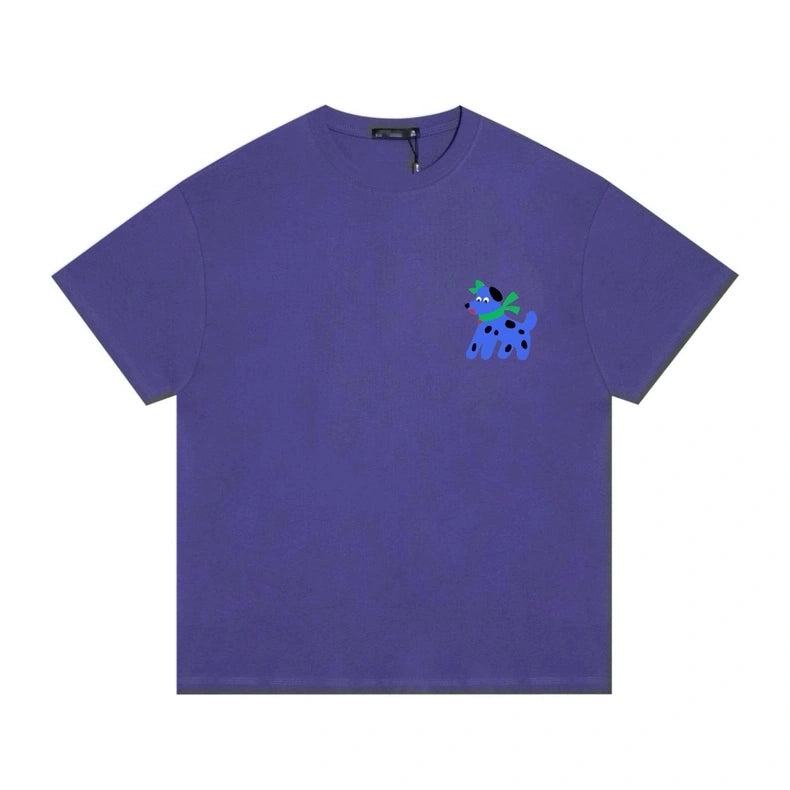 Heavy Embroidered Dog T-Shirt | Luminous 280g Cotton Tee | New Arrivals