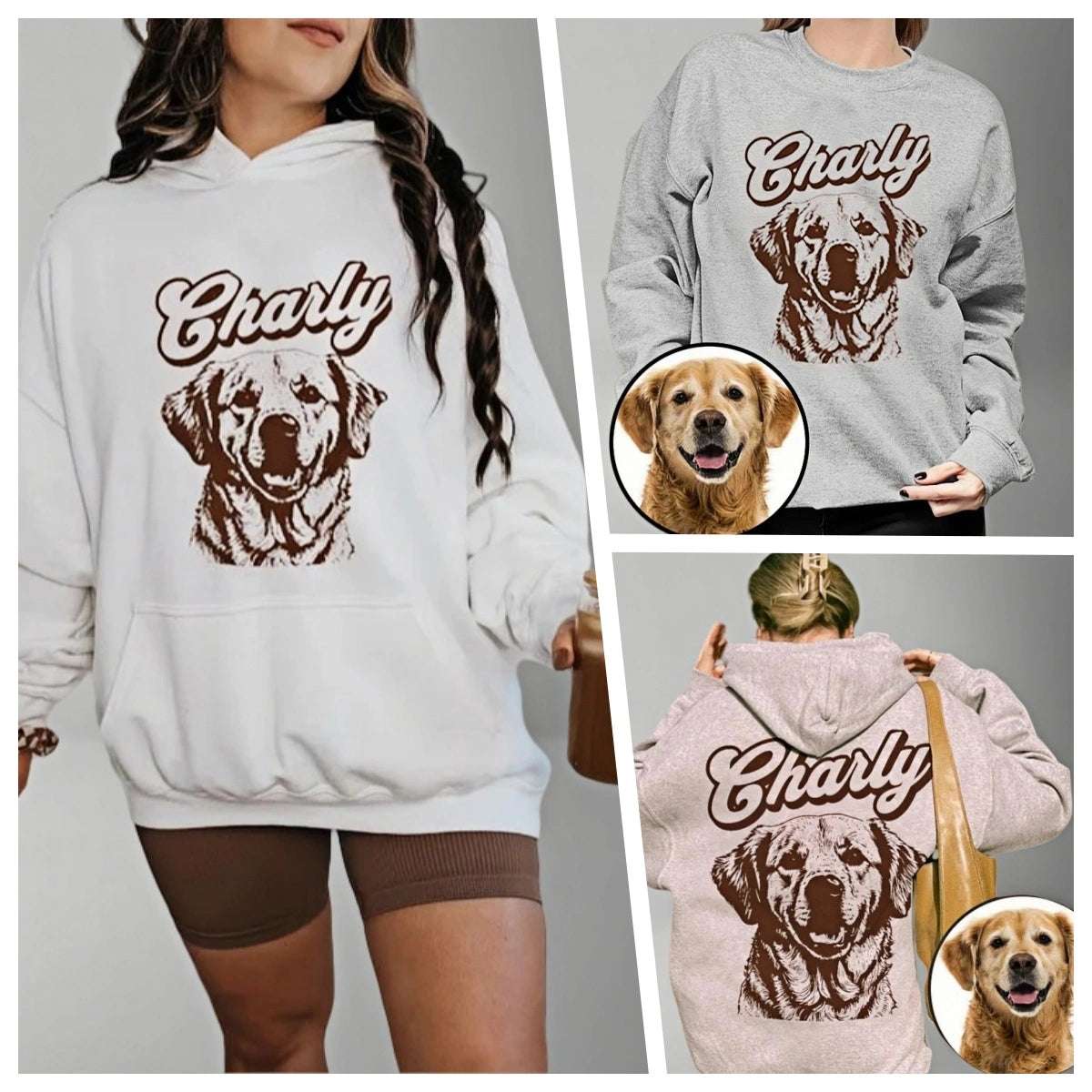 Custom Pet Hoodie Sweatshirt From Photo, Pet Dog Face Print On T-shirt Sweatshirt Hoodie