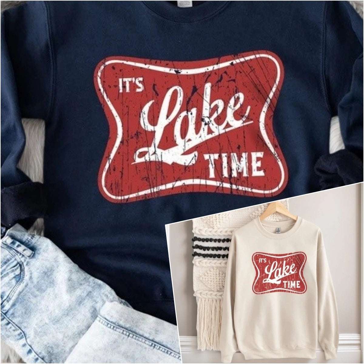 It's Lake Time! Sweatshirt & Hoodie | Lake Life Trending Apparel | Camping-Ready Lake House Gifts & Cozy Lakewear