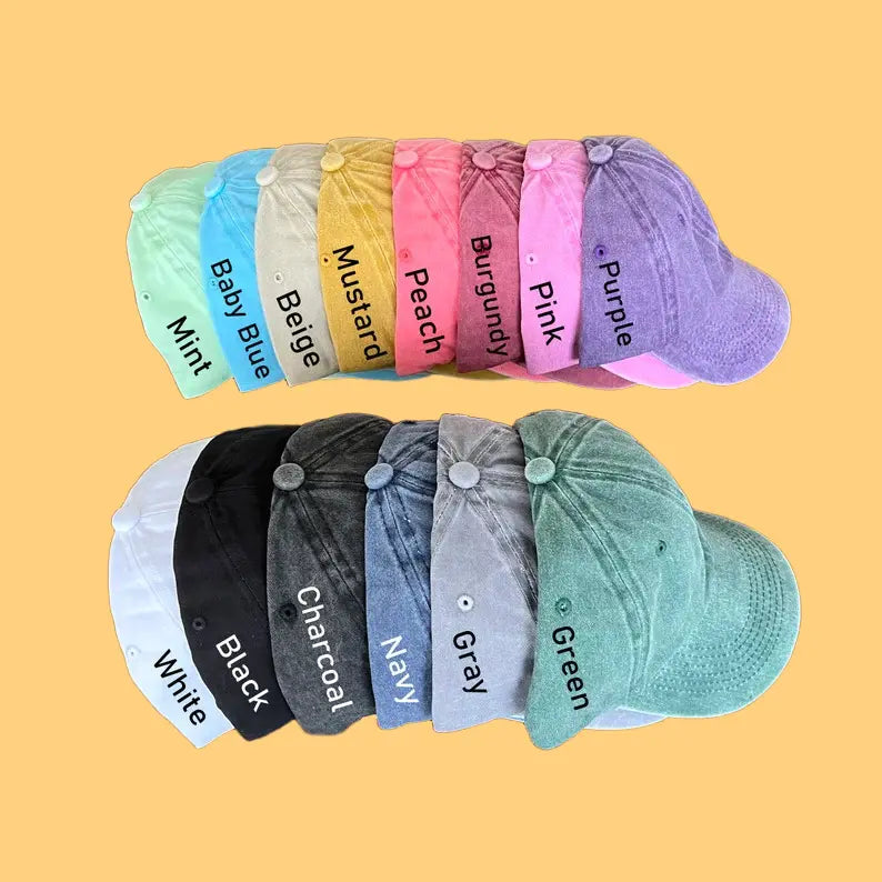 Custom Embroidered Vintage Baseball Hat | Grandpa Cap with Date | New Dad & Christmas Gift