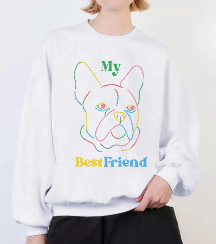 Colorful Pet Graphic Sweatshirt & Tee - "My Best Friend" "Our Loyal Pet" Animal - Themed Apparel