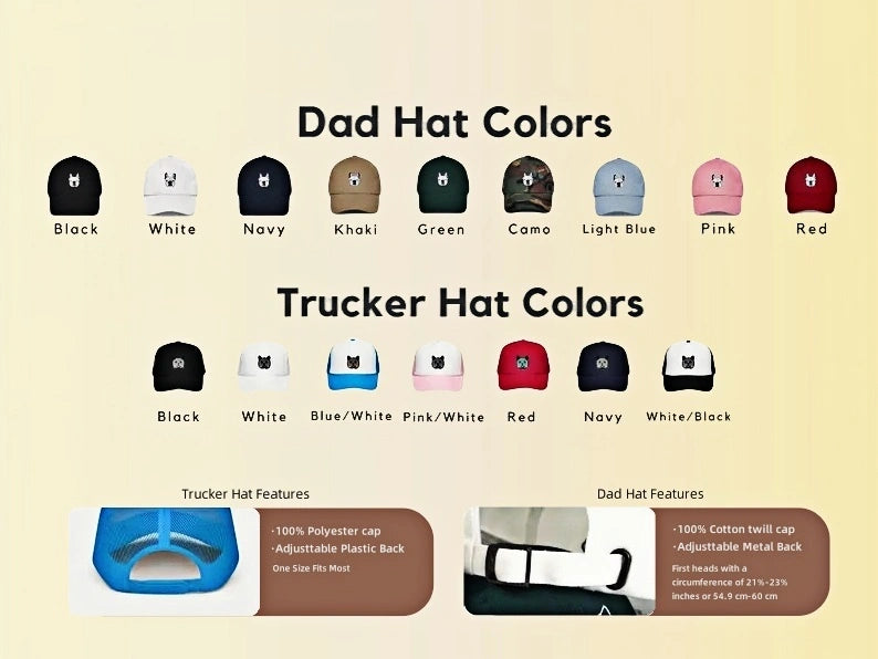 Custom Pet Photo Embroidered Hat - Personalized Dog Cat Cap