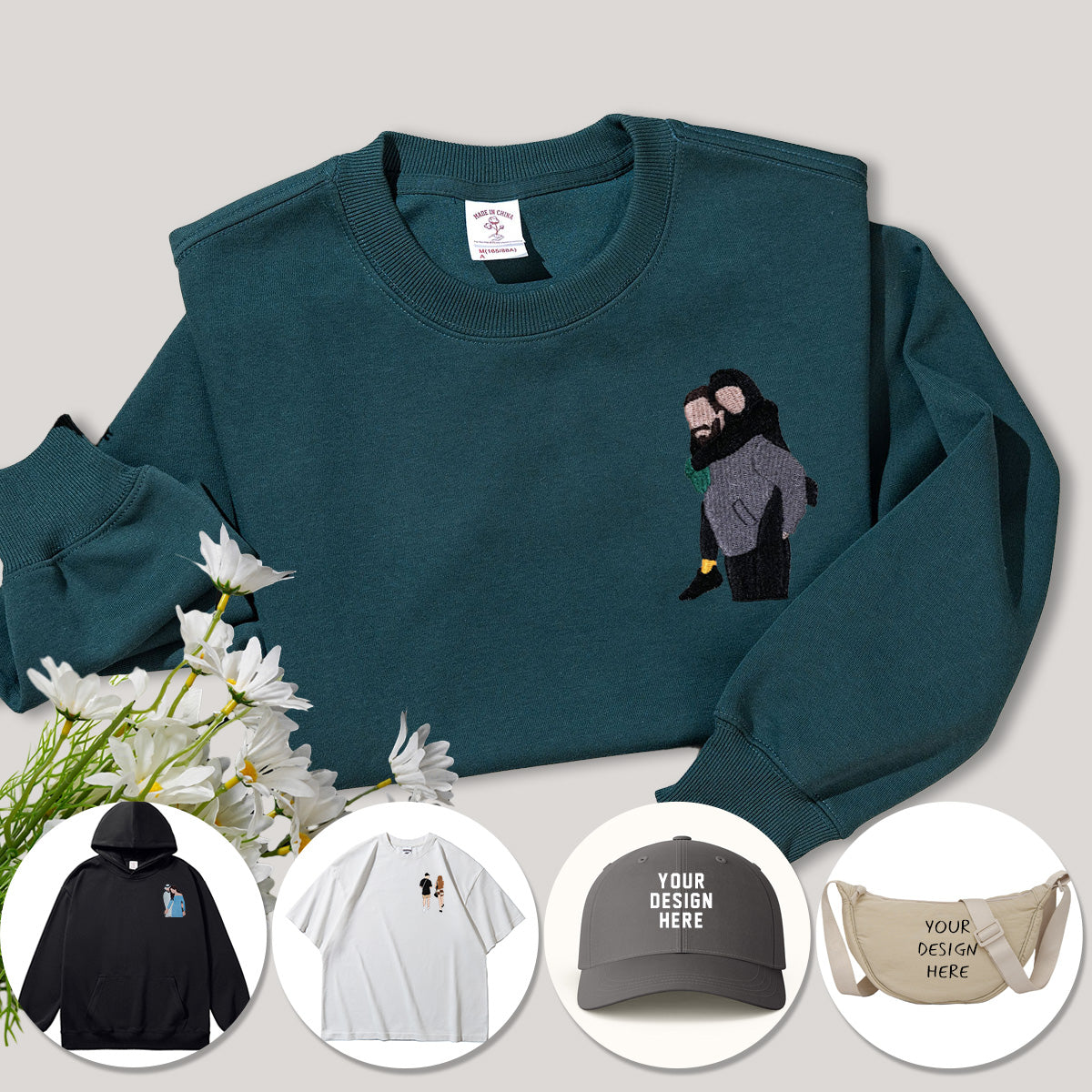 Custom embroidered casual cropped jumpsuit - Tiuous