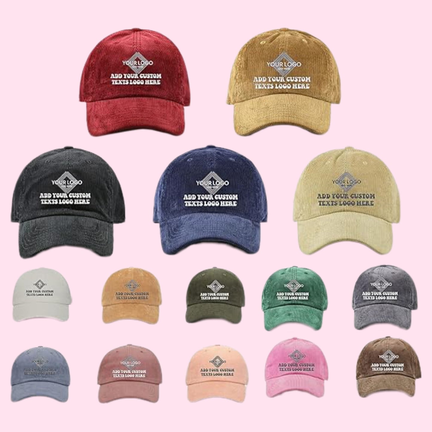Custom Corduroy Baseball Cap | Personalized Embroidered Logos & Text