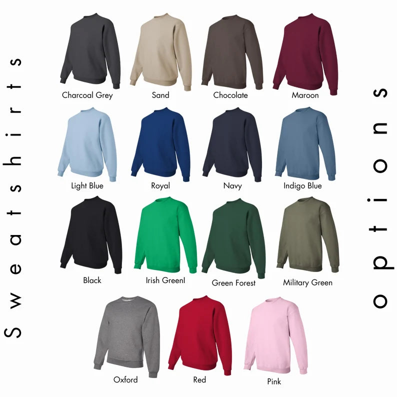 Custom Embroidered Roman Numeral Crewneck Sweatshirt | Sleeve-Embroidered Couples Anniversary Gifts