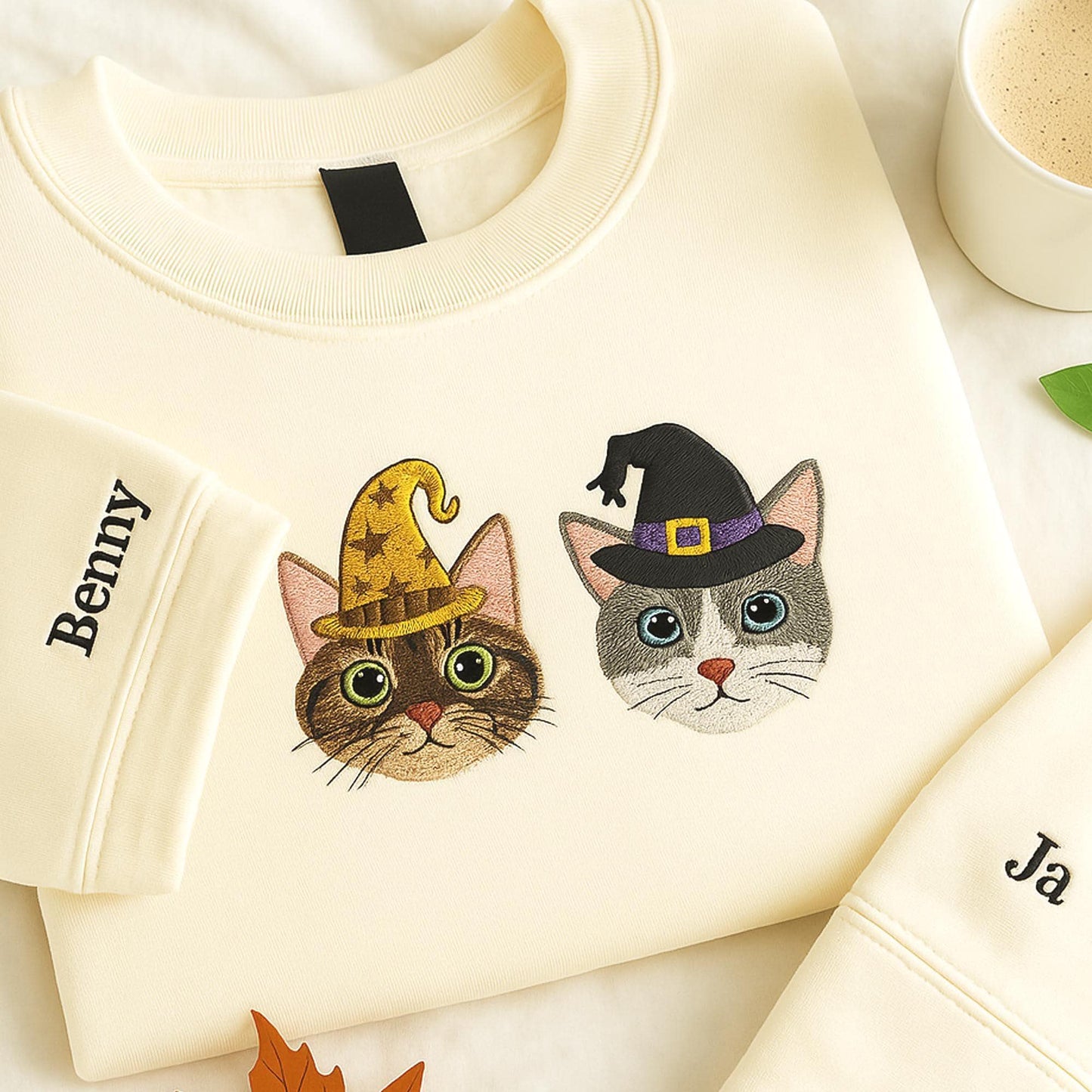 Custom Pet Face Embroidery Sweatshirt, Cat T-shirt, Dog Lover Hoodie, Personalized Pet Portrait Shirt, Halloween Pet Portrait Gift