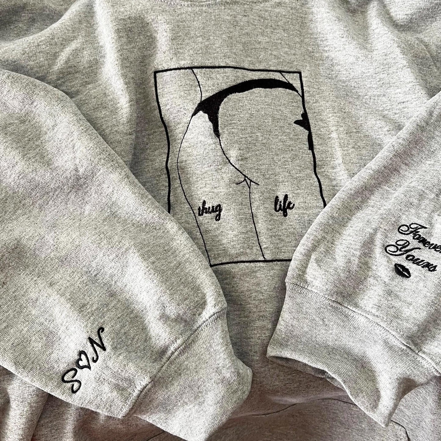 Custom Embroidered Spicy with Your Photo Sweatshirt - Personalized Girlfriend Spicy Photo Drawing Hoodie - Spicy Hoodie - Gift for Husband