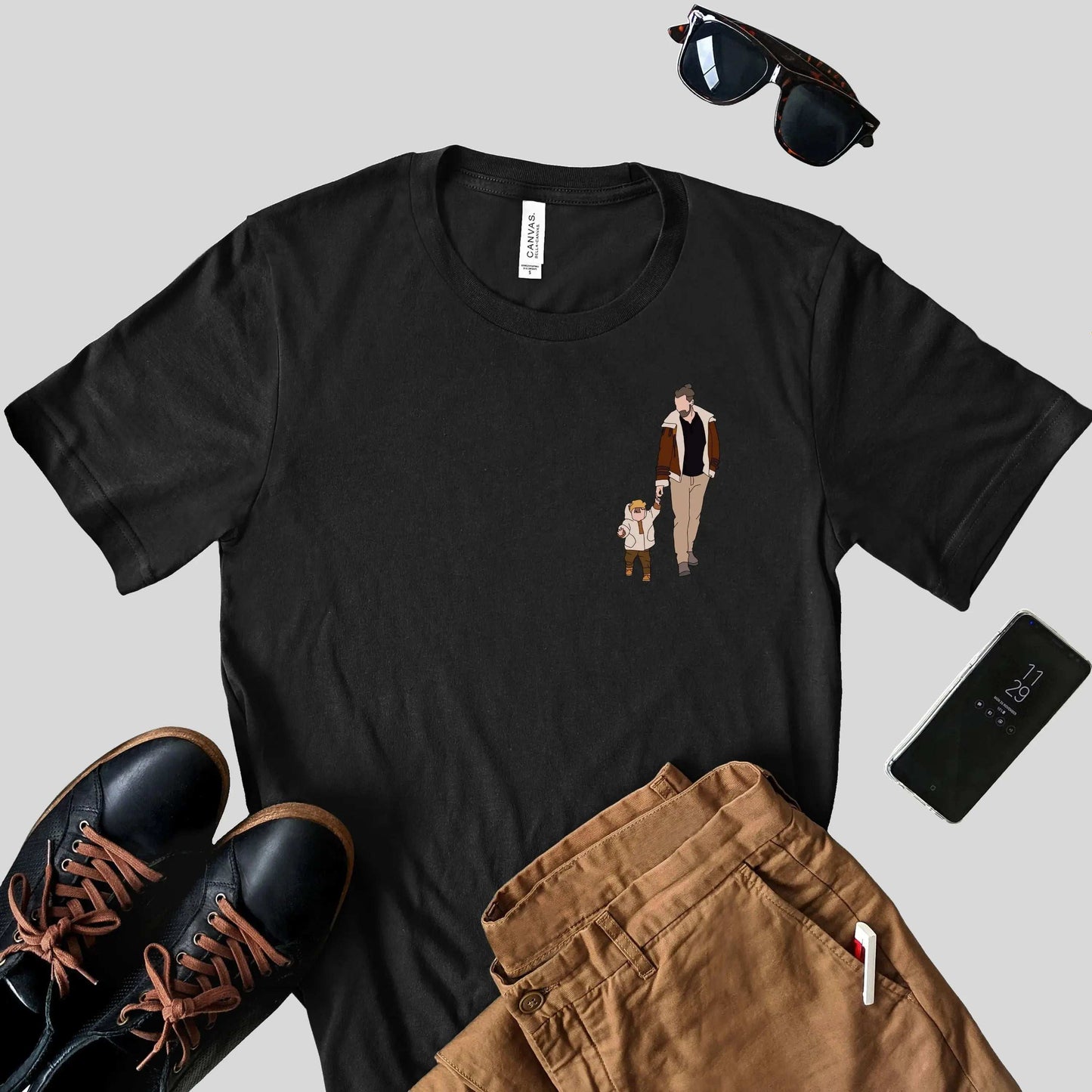 Custom Family Portrait Shirt | Faceless Outline Tee – Father’s Day Gift