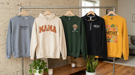 Five mom sweatshirt styles for different personalities.