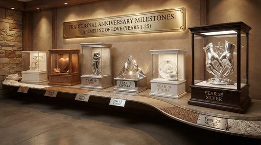 Anniversary symbols from year 1 to 25.