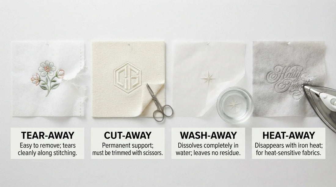 Four embroidery stabilizer types compared