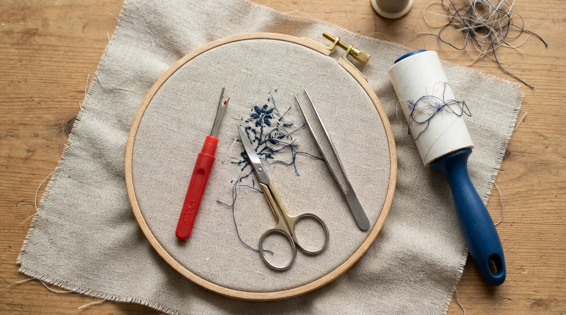 Tools needed for embroidery removal.