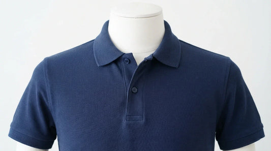 Classic polo shirt with piqué texture and ribbed details.