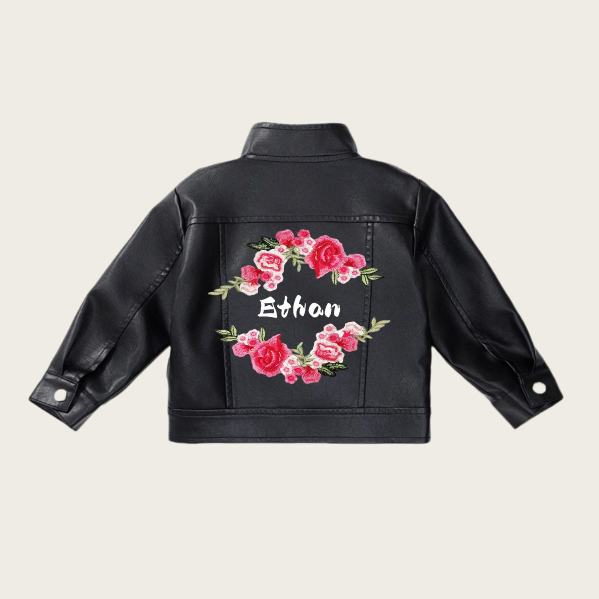 New Arrival children's clothing PU Leather Jacket for Kids with Customizable Unisex design