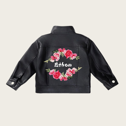 New Arrival children's clothing PU Leather Jacket for Kids with Customizable Unisex design