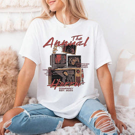 New Arrivals Short sleeve t-shirt 230g heavyweight cotton retro style TV graphic Unisex