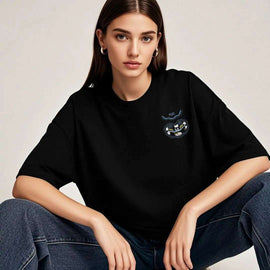 New Arrival  Heavyweight Cotton T-shirt Auspicious Cloud Embroidery Symbolizing Good Luck and Happiness