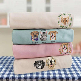 Exclusive Custom Dog Portrait Hoodie with Personalized Details - Ideal Gift For Mom