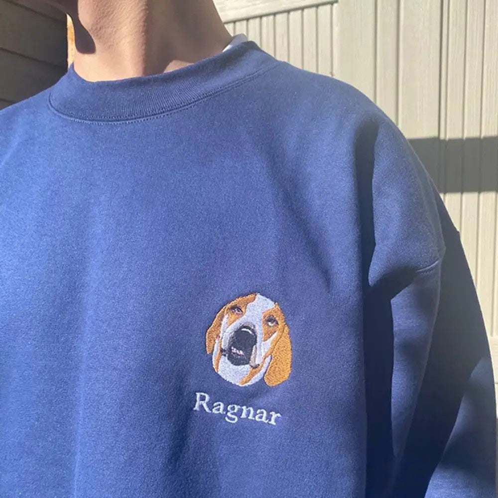 Custom Dog Embroidered Sweatshirt - Tiuous