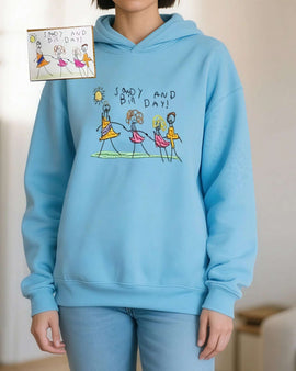 Custom Kids Drawing T-Shirt/Sweatshirt for Dad | Personalized Embroidered Father’s Day Gift | Memorial Gift