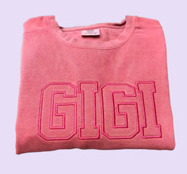 Comfort Colors Embroidered Grandma Shirt – Soft Fabric College Block Gift for New Grandmas