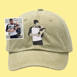 Custom Dad Cap with Family Photo | Personalized Embroidered Hat for Father’s Day Gift