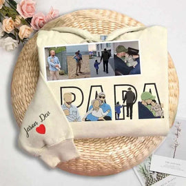 Custom Embroidered Hoodie for Dad | Personalized PAPA Design from Photo | Father’s Day & Grandpa Gift