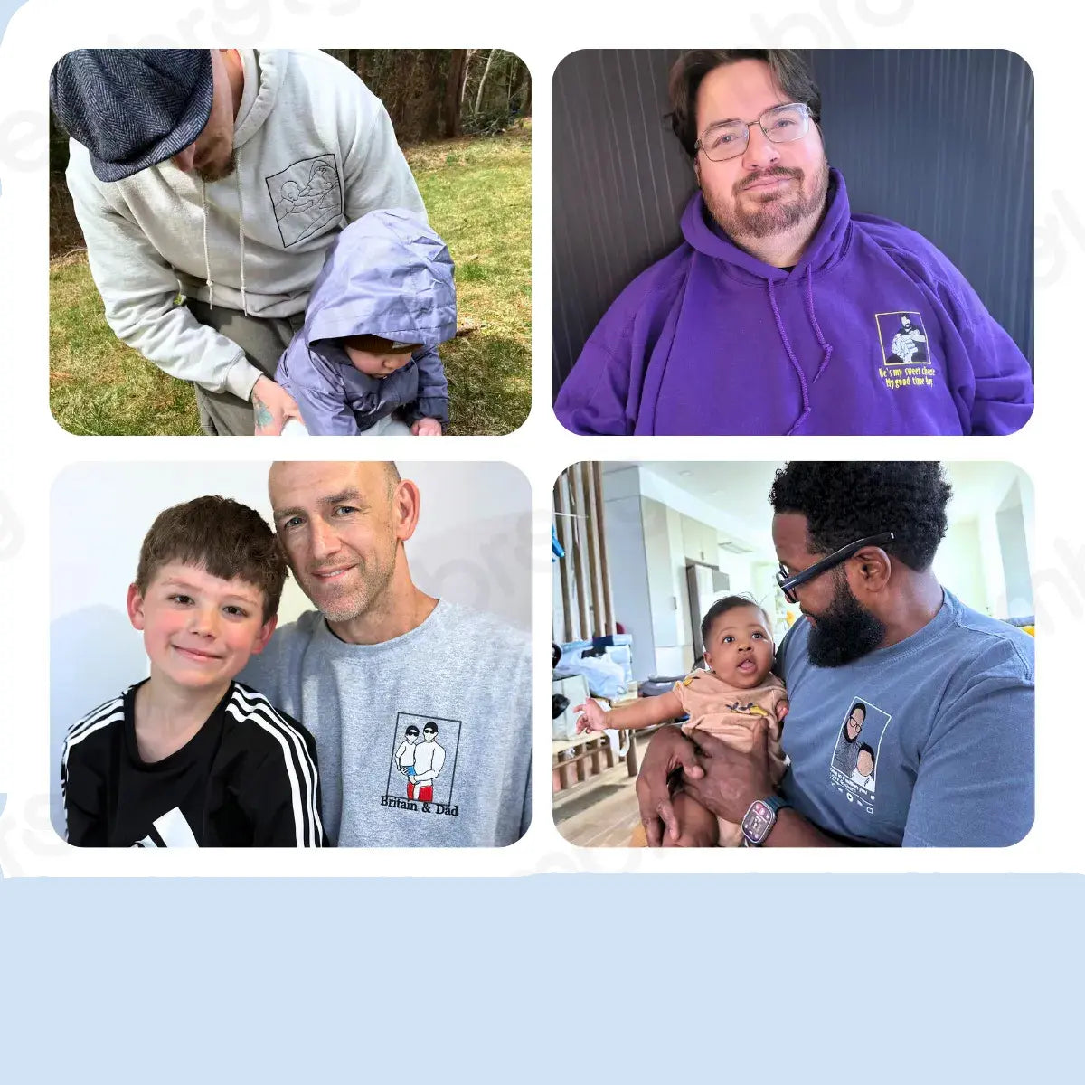 Personalized Dad T-Shirt | Father's Day Gift with Embroidered Photo Portrait | New Dad Sweatshirt & Hoodie Options