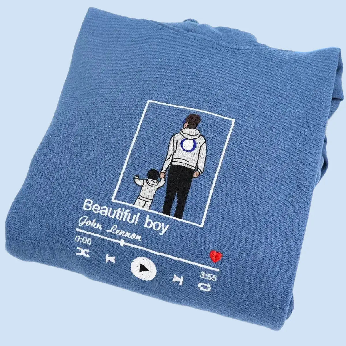 Personalized Dad T-Shirt | Father's Day Gift with Embroidered Photo Portrait | New Dad Sweatshirt & Hoodie Options