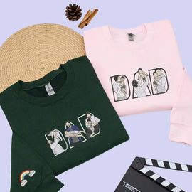 Heartwarming Custom Hoodie for Dads – Embroidered Kid's Portrait from Your Photo – Perfect Father's Day Keepsake