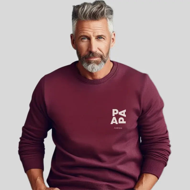 Personalised Papa Sweatshirt & Dad T-Shirt | Custom Name Hoodie for Father’s Day 2025