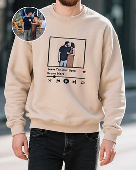 Personalized Music Portrait Sweatshirt | Custom Couple Hoodies & Gift