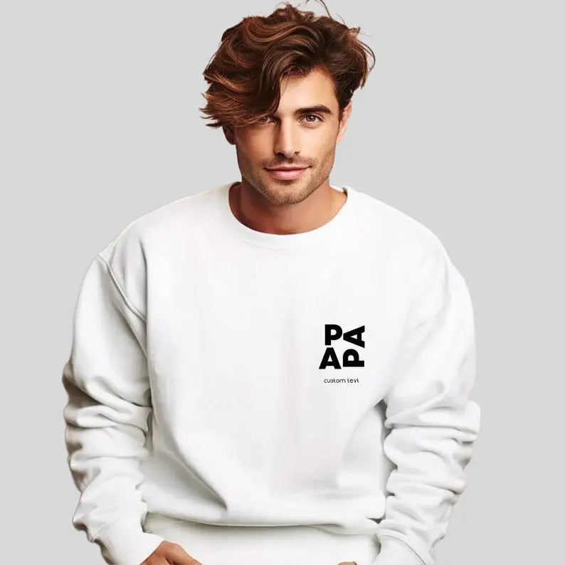 Personalised Papa Sweatshirt & Dad T-Shirt | Custom Name Hoodie for Father’s Day 2025