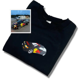 Custom car embroidered sweatshirt hoodie - Tiuous