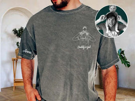 Custom Photo Shirt for Dad | Father's Day Gift | Personalized Dad Portrait Embroidery from Photo | New Dad & Husband Gift | Heartwarming Keepsake Tee