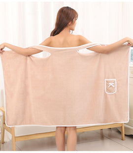 Thickened strap bath skirt, soft and absorbent