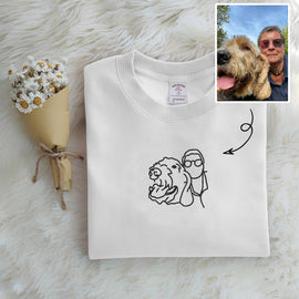 Customized Pet Photo Embroidered Sweatshirt, Style for Your Furry Friend - Tiuous