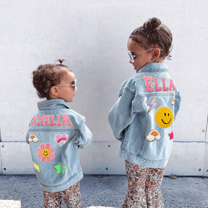 Custom Kids Denim Jacket with Name |  Toddler Outerwear for Girls & Boys