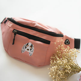 Custom Embroidered Pet Portrait Organic Canvas Bum Bag - Tiuous