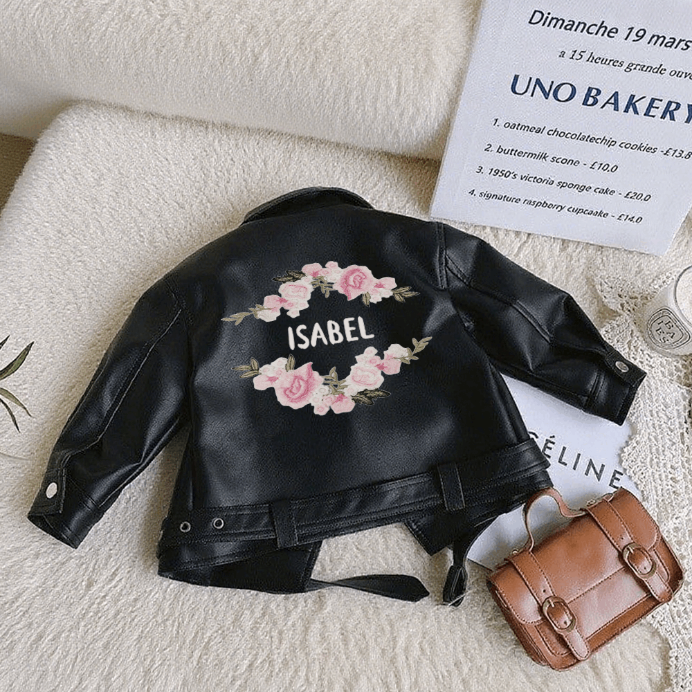 New Arrival children's clothing PU Leather Jacket for Kids with Customizable Unisex design