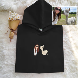 Zoo photo custom embroidered hoodie, personalized best matching hoodie - Tiuous