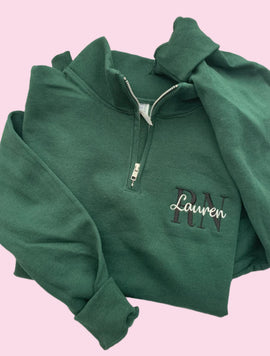 Custom Nursing Sweatshirt - 1/4 Zip Embroidered Gift for Nurses | Nursing Graduation Gifts