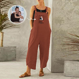 Custom embroidered casual cropped jumpsuit - Tiuous