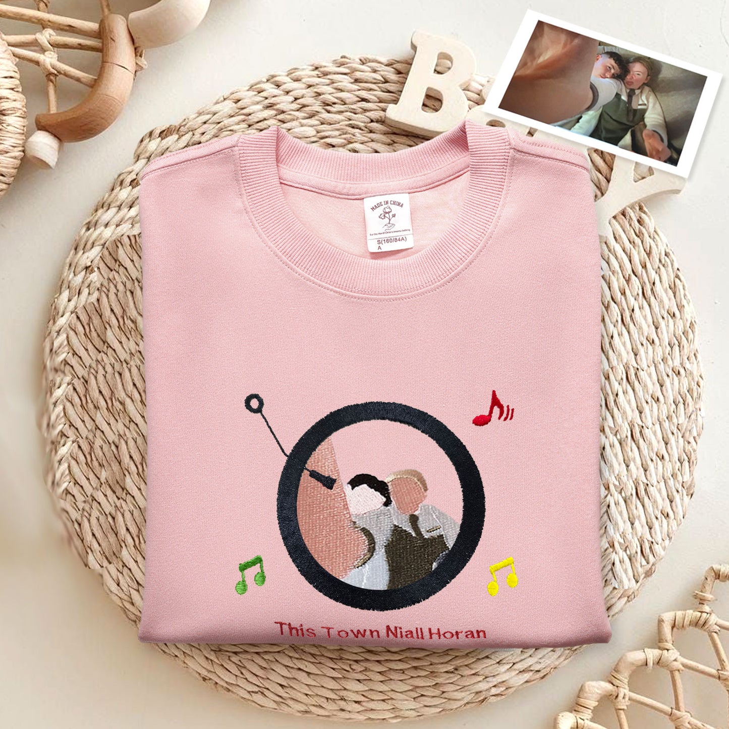 Custom Embroidered Sweatshirt Portrait Music Player Couple Family Gift |  2025 New Arrivals