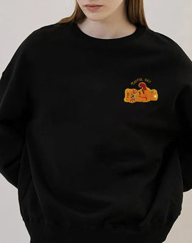 Lazy Animal - Themed Embroidered Sweatshirt & T - Shirt