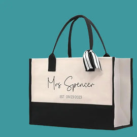 Custom Bridal Tote Bag | Personalized Wedding Gift with Bride's Name