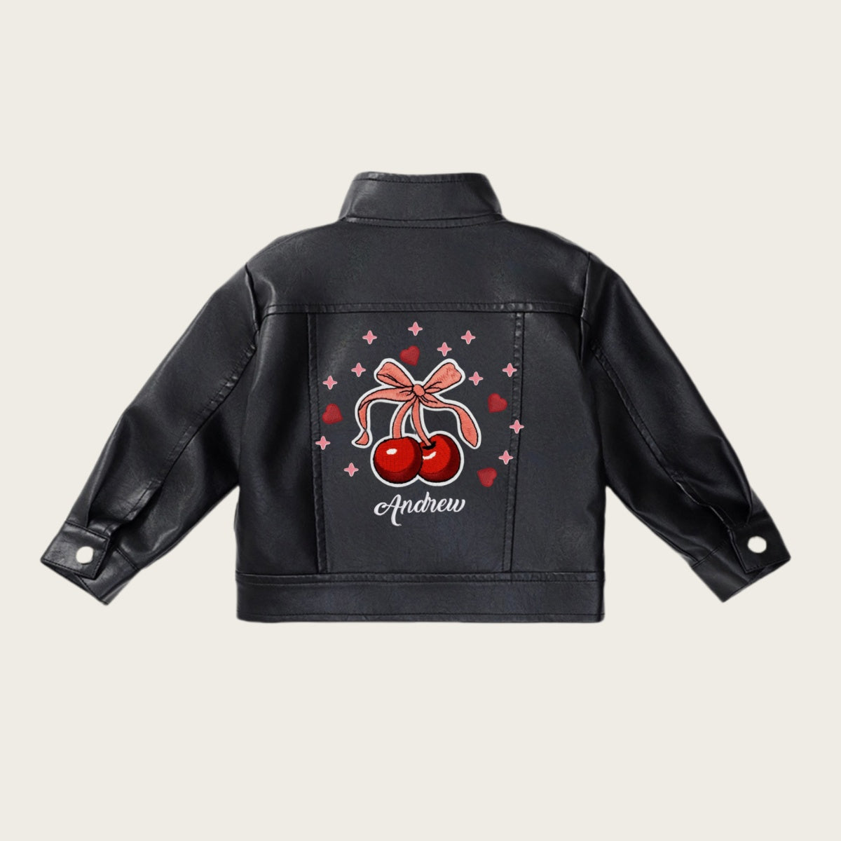 New Arrival children's clothing PU Leather Jacket for Kids with Customizable Unisex design