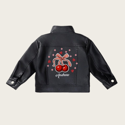 New Arrival children's clothing PU Leather Jacket for Kids with Customizable Unisex design