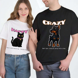 New Arrival | Pixel Art Pet T - Shirts: Cat & Dog Graphic Tees for Casual Wear